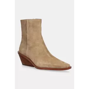 MICHAEL Michael Kors cizme din piele întoarsă Nash culoarea bej, cu toc drept, 40T5NSME5S.222 imagine