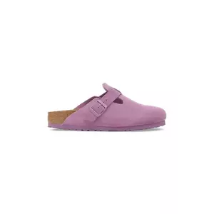 Birkenstock papuci din piele Boston culoarea roz, 1030681 imagine