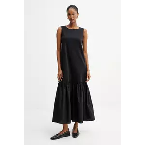 Weekend Max Mara rochie din bumbac OSMIO culoarea negru, maxi, evazați, 2525626051600 imagine