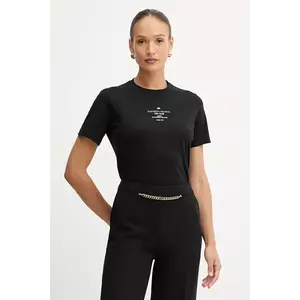 Elisabetta Franchi tricou din bumbac culoarea negru, MA63D56E2 imagine
