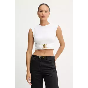 Elisabetta Franchi tricou din bumbac culoarea alb, MA01656E2 imagine