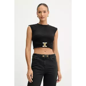 Elisabetta Franchi tricou din bumbac culoarea negru, MA01656E2 imagine