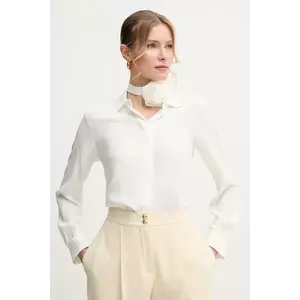 Marella cămașă din amestec de mătase INACO femei, culoarea alb, cu guler clasic, regular, 2513111161200 imagine