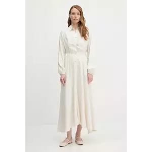 Answear Lab rochie din in culoarea bej, maxi, evazati imagine