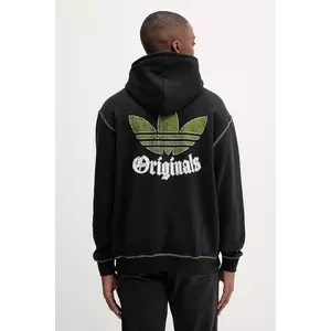 adidas Originals hanorac de bumbac Grfx Hoodie culoarea negru, cu glugă, uni, JY2730 imagine