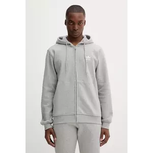adidas Originals bluză Essentials culoarea gri, cu glugă, melanj, JY6167 imagine