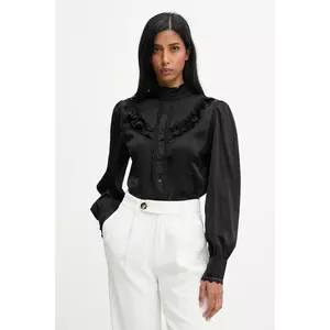 Answear.LAB camasa culoarea negru, cu guler stand-up, regular imagine