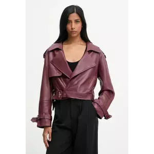 Answear.LAB geaca ramones culoarea bordo, de tranzitie imagine