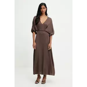 Answear.LAB rochie culoarea maro, maxi, evazati imagine