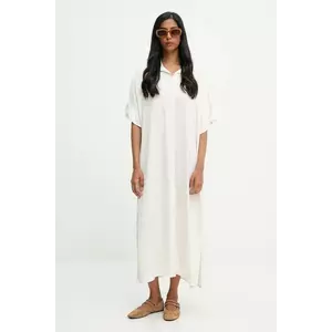 Answear.LAB rochie culoarea bej, maxi, drept imagine