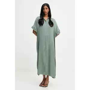 Answear.LAB rochie culoarea verde, maxi, drept imagine