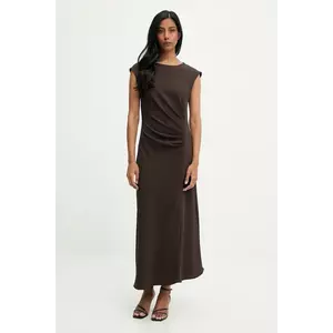 Answear.LAB rochie culoarea maro, maxi, evazati imagine
