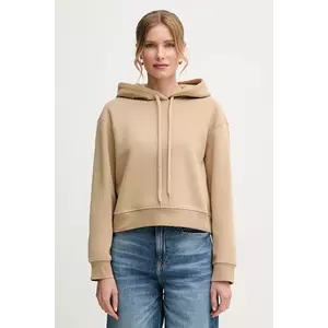 Weekend Max Mara hanorac de bumbac femei, culoarea bej, cu glugă, uni, 2515921011600 imagine