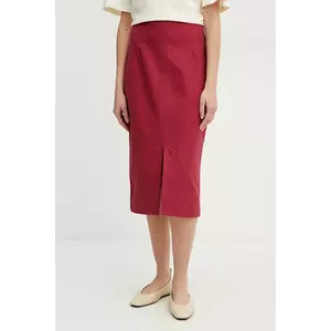 Weekend Max Mara fustă din bumbac culoarea roșu, midi, drept, 2515101026600 imagine