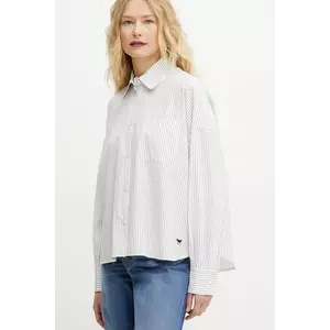 Weekend Max Mara cămașă din bumbac femei, culoarea alb, cu guler clasic, relaxed, 2515111071600 imagine