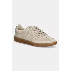 BOSS sneakers din piele întoarsă Brenta culoarea bej, 50547825 imagine