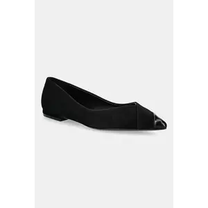 BOSS balerini din piele întoarsă Gracey culoarea negru, 50548585 imagine