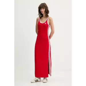 adidas Originals rochie 3S TANK DRESS culoarea roșu, maxi, mulată, JD4620 imagine