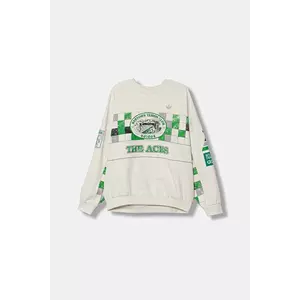 adidas Originals hanorac de bumbac Court Crew culoarea alb, cu glugă, cu imprimeu, JW0149 imagine