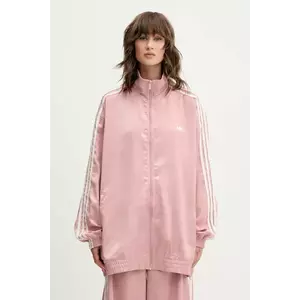 adidas Originals bluză Satin Tt culoarea roz, cu imprimeu, KC8812 imagine