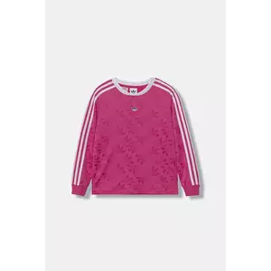 adidas Originals longsleeve copii culoarea roz, cu imprimeu, JW2845 imagine