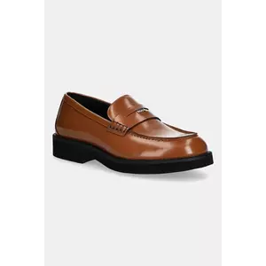 BOSS mocasini de piele Eleri culoarea maro, cu toc plat, 50548761 imagine