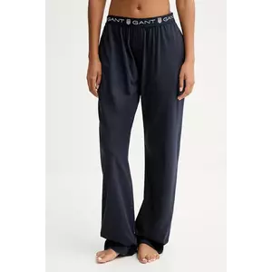 Gant pantaloni pijama bumbac culoarea albastru marin, neted, 902339006 imagine