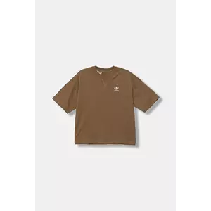 adidas Originals tricou de bumbac pentru copii culoarea bej, uni, JX2760 imagine