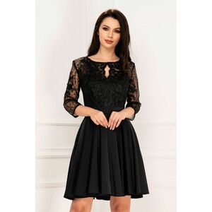 Rochie de ocazie Xenia neagra in clos cu broderie pretioasa si perle imagine