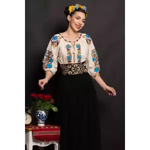 Brau traditional dama Anuska cu broderie bej imagine