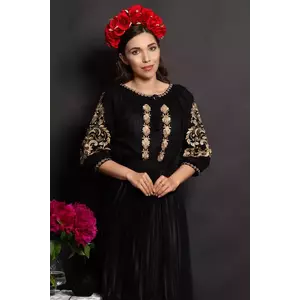 Ie neagra traditionala Savanna cu gladiole brodate imagine