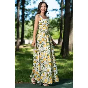 Rochie de vara lunga cu imprimeu lamai imagine