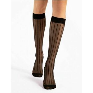 Sosete lycra negre lungi sub genunchi in dungi Fiore Linea 15 den imagine