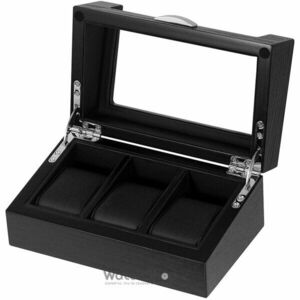 Cutie depozitare Rothenschild RS-2375-3-OAK 27.5 x 9.5 x 12.0 pentru 3 ceasuri, Negru imagine
