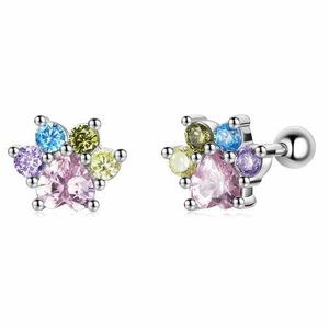 Cercei din argint Crystal Paw Studs imagine