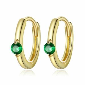 Cercei din argint Golden Simple Green Stone imagine
