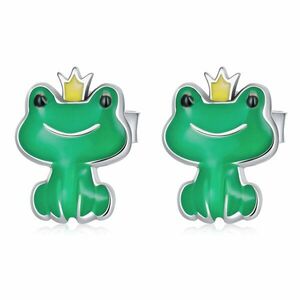 Cercei din argint Mini Crown Frog imagine