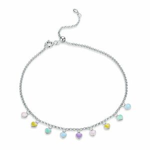 Bratara de glezna din argint Colorful Hearts imagine