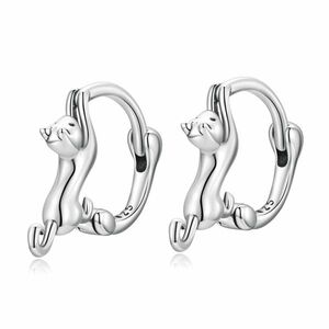 Cercei din argint Silver Climbing Cat imagine