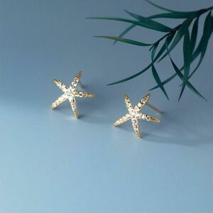 Cercei din argint Golden Sea Star imagine