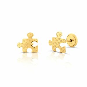 Cercei din aur 14k pentru copii Bubble Puzzle imagine