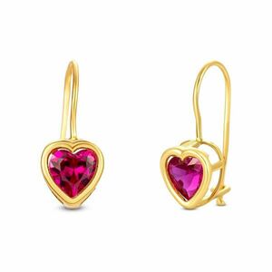 Cercei din aur 14K Big Hook Hearts imagine