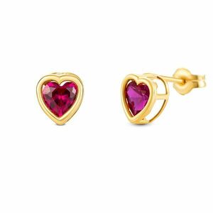 Cercei din aur 14K Big Stud Hearts imagine