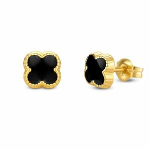 Cercei din aur 14K Black Clover imagine