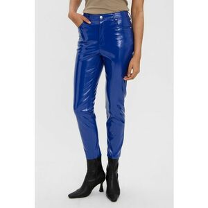 Pantaloni cu talie inalta si aspect lacuit Brenda imagine