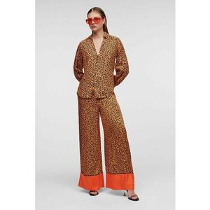 Pantaloni cu croiala ampla si animal print imagine