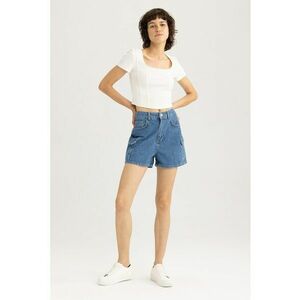 Pantaloni scurti cargo cu talie inalta imagine