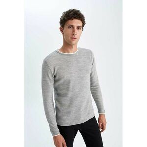 Pulover texturat slim fit cu decolteu la baza gatului imagine