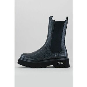 Ghete Chelsea din piele ecologica cu aspect de piele de crocodil imagine