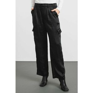 Pantaloni cargo de satin cu croiala ampla imagine